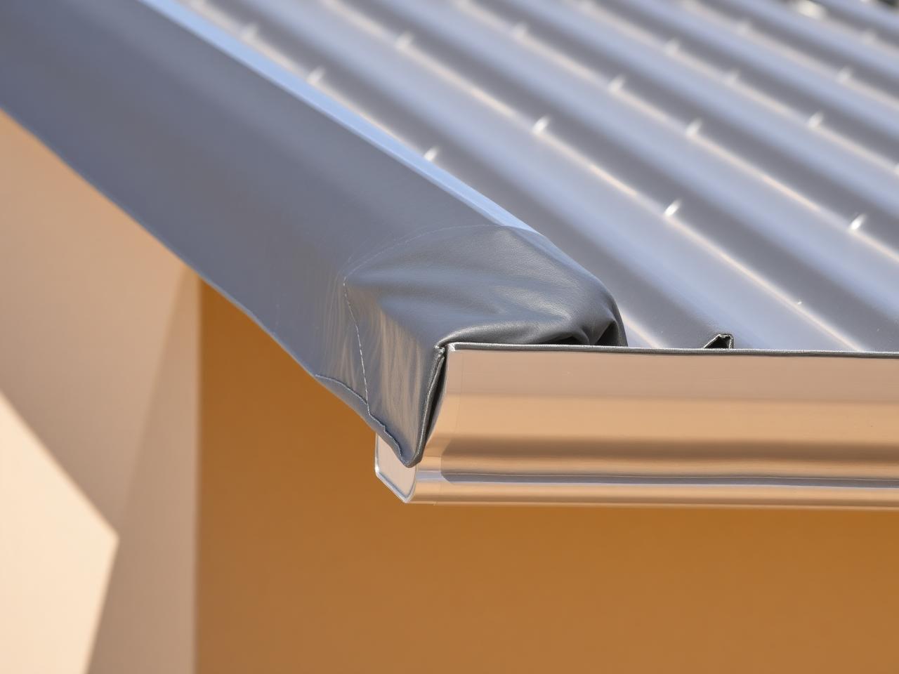 Close-up of roof waterproofing detail on a flat roof